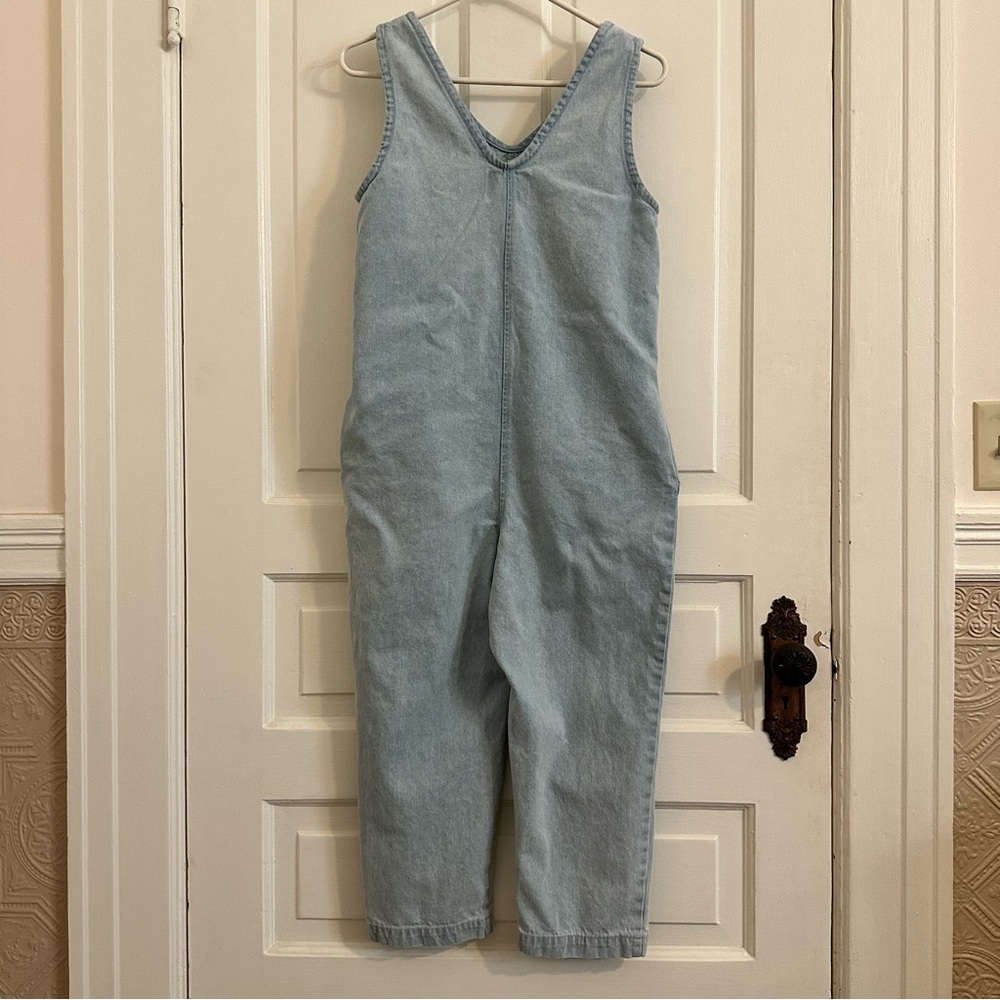 Aliya Wanek Noemie Light Blue Faded Stonewashed Denim Cotton Jumper Jumpsuit XS - Picture 6 of 10